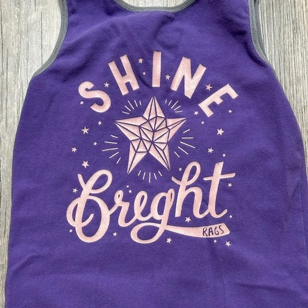 RAGS One-Piece Romper Purple 2T Shine Bright Star Cotton Spandex